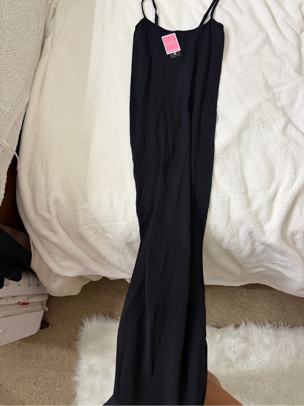 PrettyLittleThing Black Slip Maxi Jumpsuit